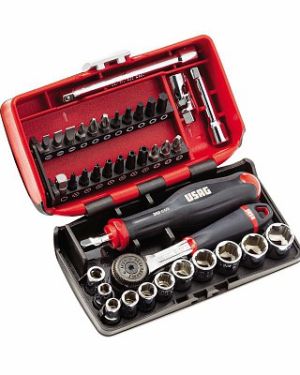 Assortimento in cassetta bimateriale con bussole esagonali X-Grip ed inserti per avvitatura (38 pz)