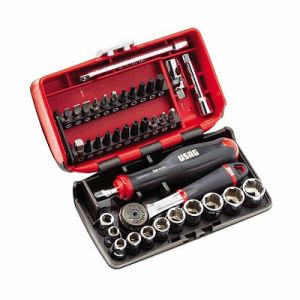 Assortimento in cassetta bimateriale con bussole esagonali X-Grip ed inserti per avvitatura (38 pz)