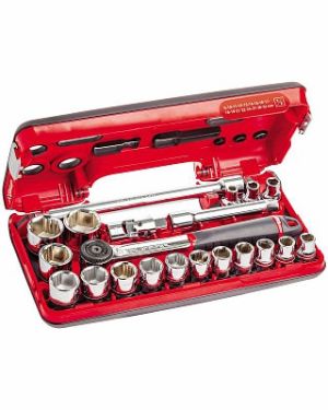 Assortimento in cassetta bimateriale con bussole esagonali X-Grip (21 pz)