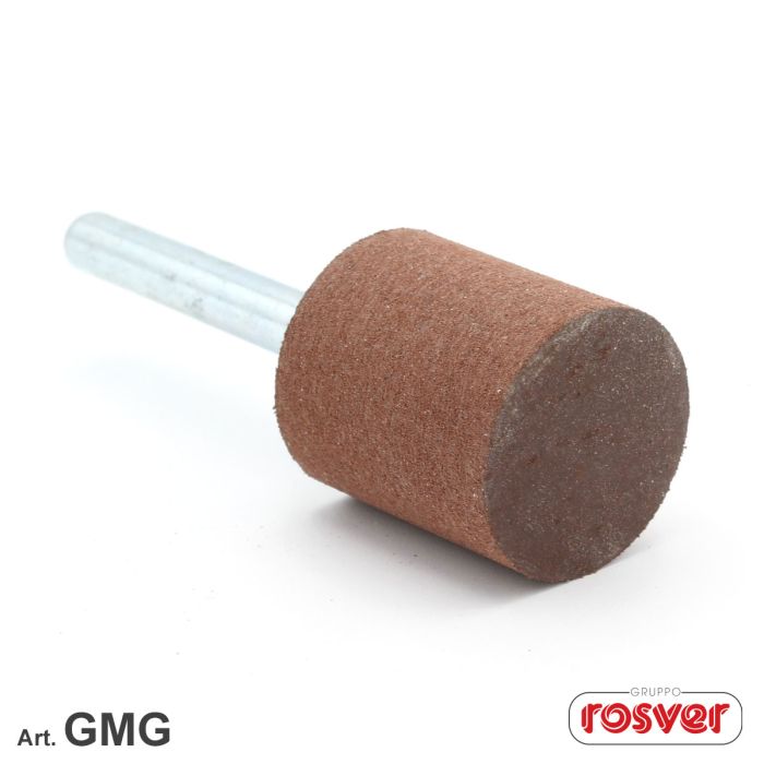 Molette cilindriche in gomma su gambo 6mm