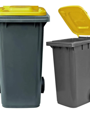 BIDONE RIFIUTI C/COPERCHIO LT240 GIALLO