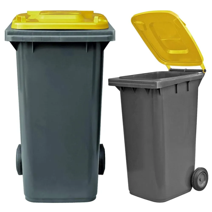 BIDONE RIFIUTI C/COPERCHIO LT240 GIALLO