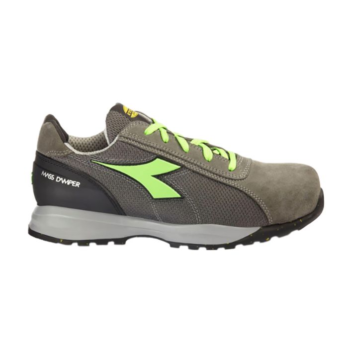GLOVE MDS TEXT LOW S1PS FO HRO SR GRIGIO CARBONE/VERDE FLUO